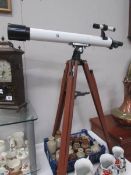 A telescope and tripod.