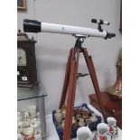 A telescope and tripod.