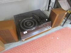 An ITT record player with speakers.