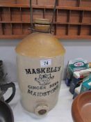 A large stoneware flagon for 'Maskell's Ginger Beer,