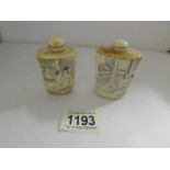 2 oriental scent bottles with erotic scenes.