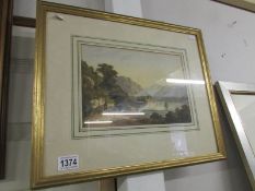 A mid 19th century framed and glazed watercolour, possibly highland scene, signed S Campbell '46.