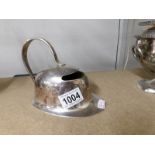 A Hukin & Heath Christopher Dresser design silver plate helmet shaped spoon warmer.