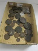 A quantity of 18th and 19th century British coins and tokens including George III half guinea,