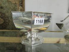 A silver plated octagonal bowl.
