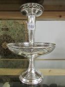A silver plated table centre piece.