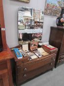 An oak dressing table.