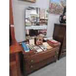 An oak dressing table.