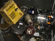 15 assorted fishing reels including William Robertson, Foster Bros., Alex Martin, Shakespeare, T. J.