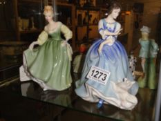 2 Royal Doulton figurines, Fair Lady HN2193 and Lorraine HN3118.