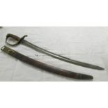 A cavalry sabre in scabbard.