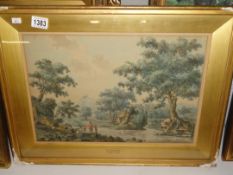 A framed and glazed watercolour with name plate reading H S Grimm, 1733-1794.