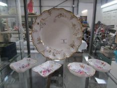 A Royal Crown Derby 'Royal St. James' plate and 4 Royal Crown Derby trinket trays.