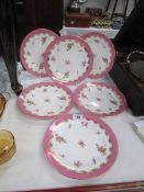 A set of 6 floral plates.