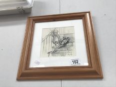 A framed and glazed Winnie the Pooh print 'Bump. Bump. Bump'.