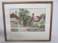 A framed and glazed watercolour signed G R Hodson, 1940.