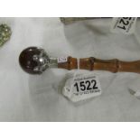 A ladies walking stick with silver and Scottish agate top.