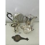 5 items of silver plate including coffee pots.