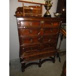 A 17th/18th century high boy chest on chest with brass fittings.