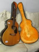 A BM Cavalier acoustic guitar, made in Japan circa 1980 with hard case.