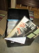 A flight case of in excess of 50 LP records,