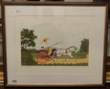 A framed and glazed signed French artist proof limited edition lithograph (55/60) on arches paper