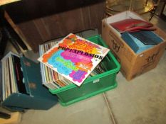 2 boxes and a case of assorted LP and 45 rpm records, mainly 1970/80's.