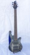A custom built 6 string guitar purportedly belonging to ACDC's Cliff Williams with signatures -