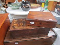 A 19th century inlaid box and one other, both a/f.