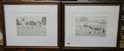 A pair of framed and glazed pencil signed limited edition lithographic prints 169/230) of horse