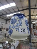 A Moorcroft style blue and white vase.