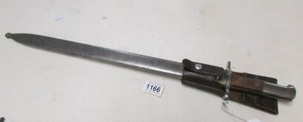 A switzerland 1914 pattern Schmidt-Rubin sawback sword bayonet marked HS (Hans Steiner) with