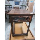 A stool incorporating a radio.