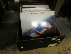 A box of 100 LP records.