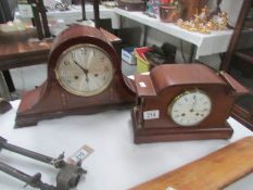 A French mantel clock and one other,.