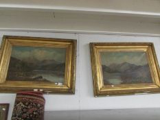 A pair of 19th century oil on canvas signed R Marshall.