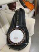 The Windsor 5 string banjo with soft case.