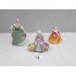 3 Royal Doulton figurines,