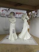 A pair of Royal Worcester limited edition figurines 'First Smile' and 'First Touch'.