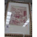 A framed and glazed Louis Wain print entitled 'The Farmyard'.