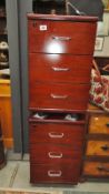 A pair of mahogany effect 3 drawer chests.