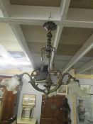 A 3 lamp French ceiling light.
