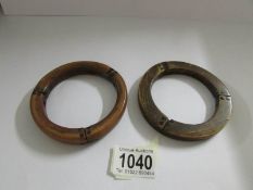 2 18th century slave bangles,.