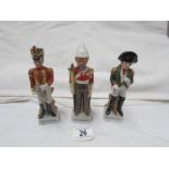 3 porcelain figures of French soldiers.
