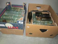 A large quantity of assorted glass bottles including cod bottles,.