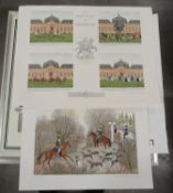 'Le Grandes Ecuries de Chantilly' lithographic French artist proof print 19/45 and a French fox