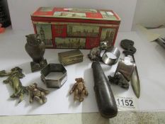 A mixed lot including Jacob's biscuit tin with London scenes,