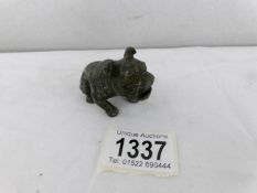 A 1930's spelter bulldog with slight gilding to surface.