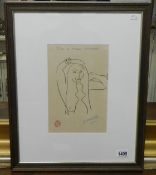 A framed and glazed Henri Matisse print entitled 'Girl brushing her hair',