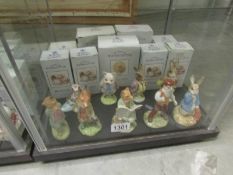 9 boxed Royal Albert Beatrix Potter figurines including Mr Benjamin Bunny, Mr Todd,